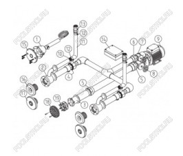 Основной комплект Standard. RG-бронза. 4 форсунки. для бетон.бас.. насос-1.5 кВт. 230 В