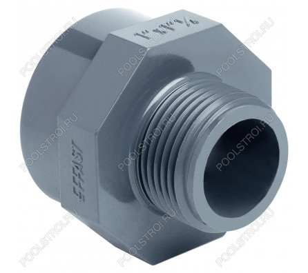 Муфта ПВХ Effast RERMGE050G редукционная, с внешней и внутренней резьбой d1-1/2