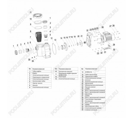 Насос для бассейна Aquaviva LX SWPA400 VS с ПФ (33м³/ч*10м 3кВт 220В)